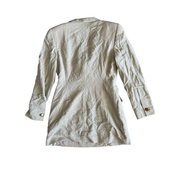 Escada Vintage Silk Wool Blazer Cream Beige Jacket Women Size 36 Office Preppy - Picture 2 of 10